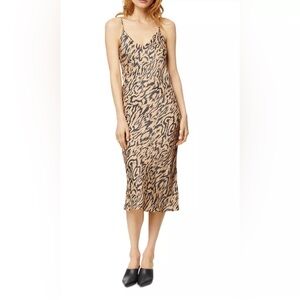 Habitual Beige and Black Patterned Midi Dress